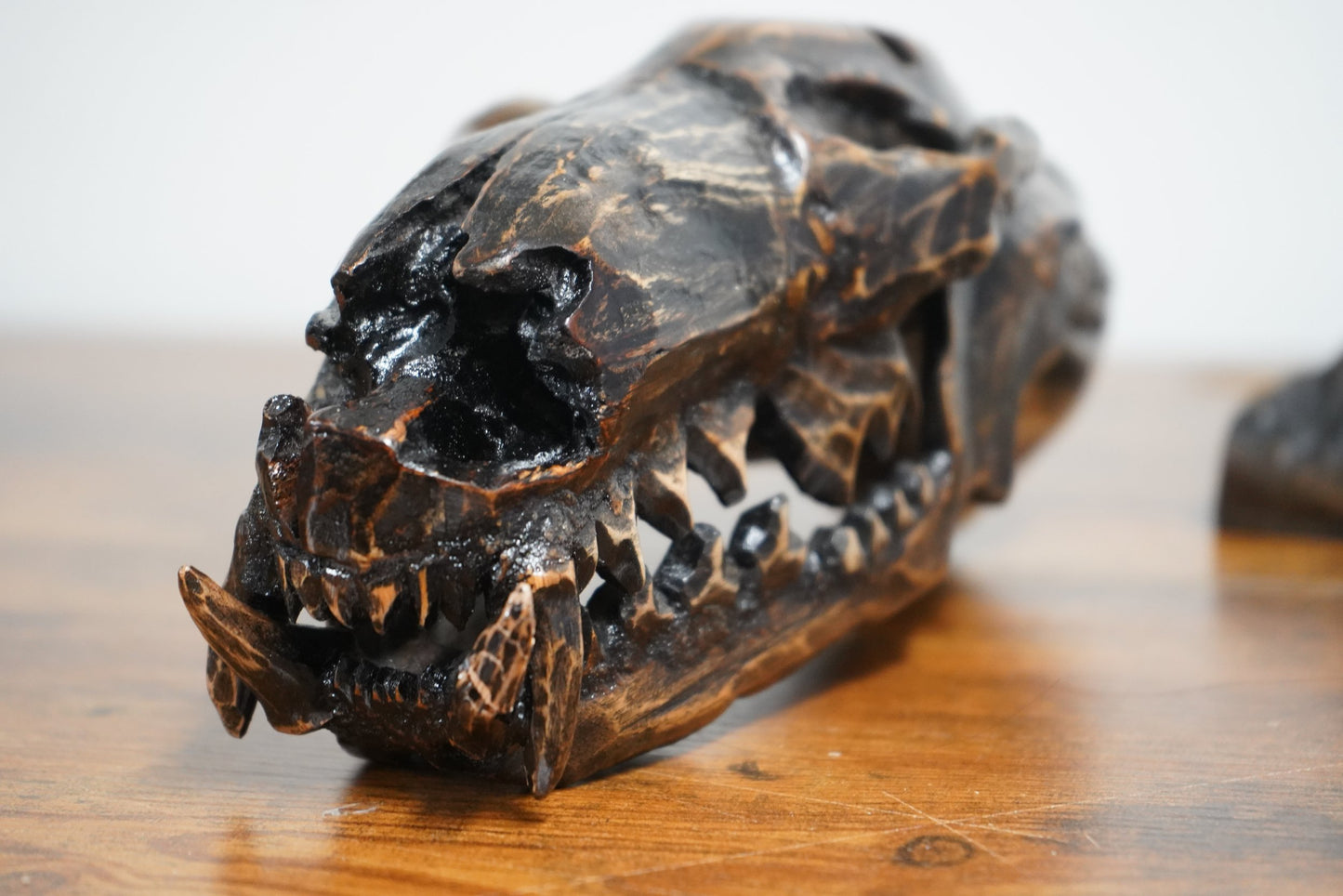 Hand Craved Wooden Dog Skull Ocarina B440